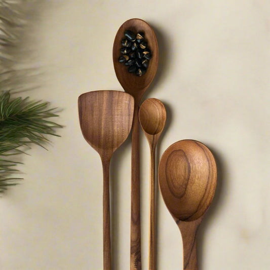 Wooden Cooking Kitchen Utensils Set (Set of 4)